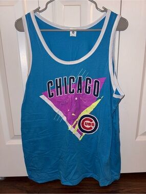 Chicago Cubs Blue Graphic Tank with Retro Logo